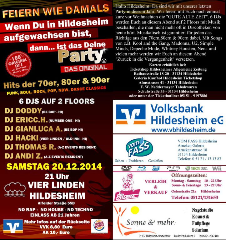 Feiern wie Damals!
